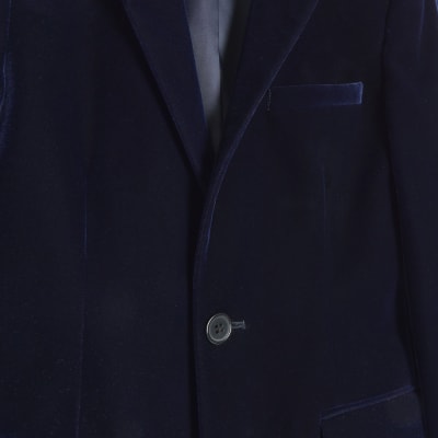 Boys navy hot sale velvet jacket