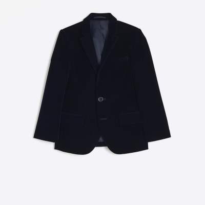 River island sale black velvet blazer