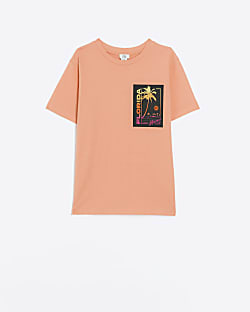 Boys orange Florida Print T-shirt