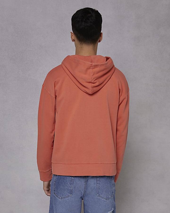Boys orange graphic hoodie