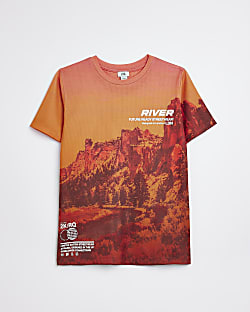 Boys orange graphic t-shirt
