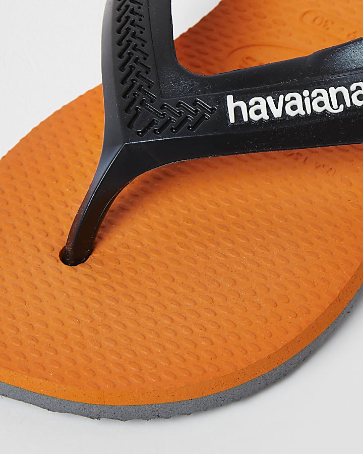 Boys orange Havaianas flip flops