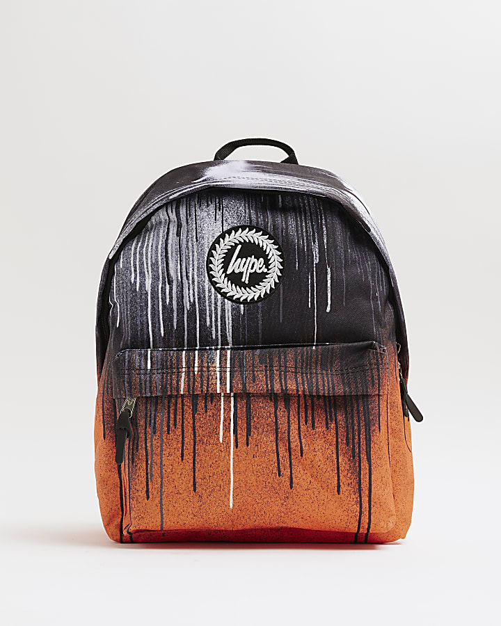 Boys orange HYPE drip design backpack