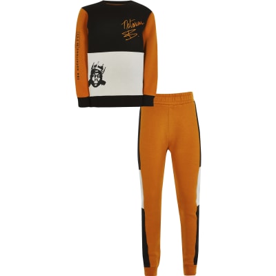 Boys orange 'Notorious B.I.G' tracksuit | River Island