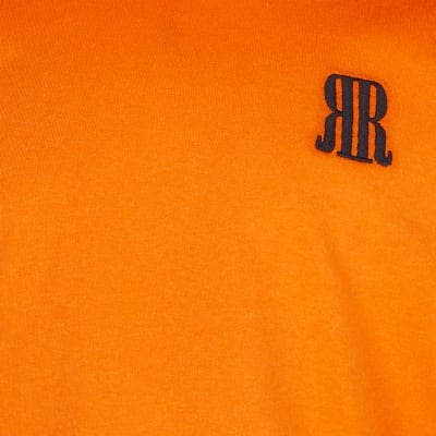 Boys Orange Rr Logo T Shirt River Island
