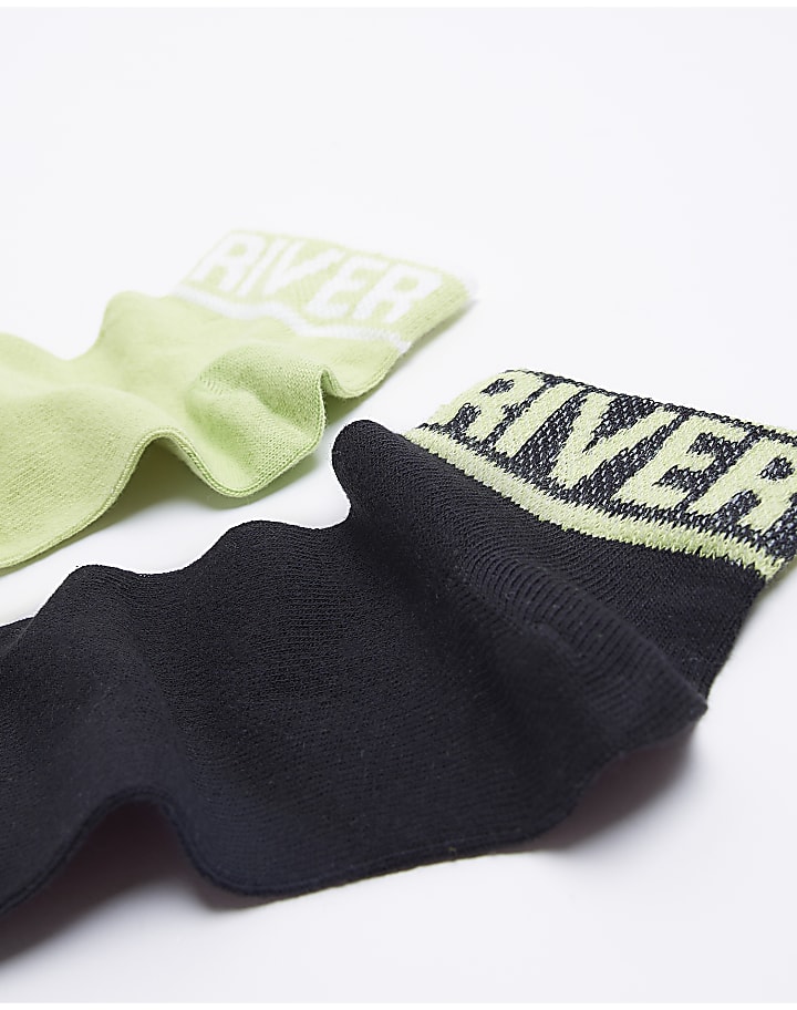 Boys Pink River Logo Trainer socks 5 pack