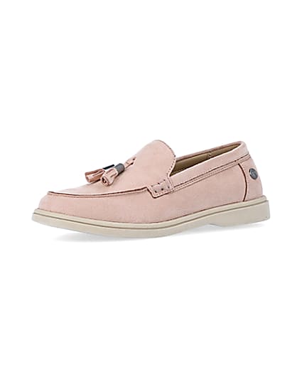 360 degree animation of product Boys pink tassel loafers frame-1
