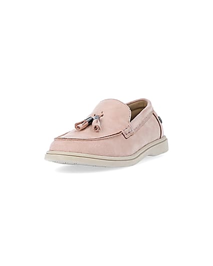360 degree animation of product Boys pink tassel loafers frame-23