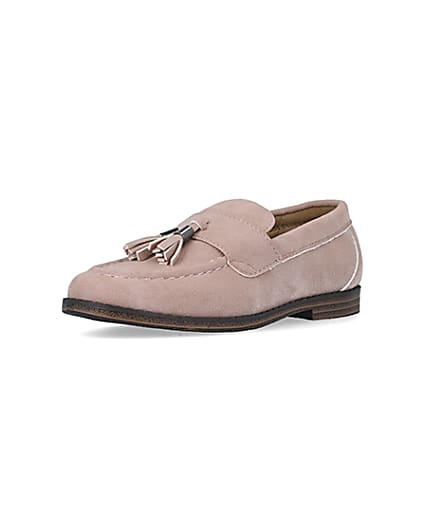 360 degree animation of product Boys pink tassel loafers frame-0