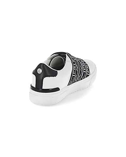 360 degree animation of product Boys Prolific white strap trainers frame-11