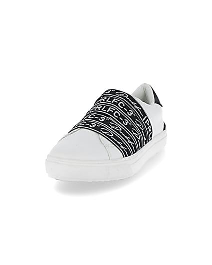 360 degree animation of product Boys Prolific white strap trainers frame-23
