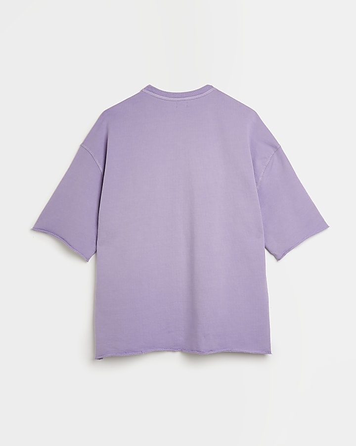Boys purple patchwork t-shirt