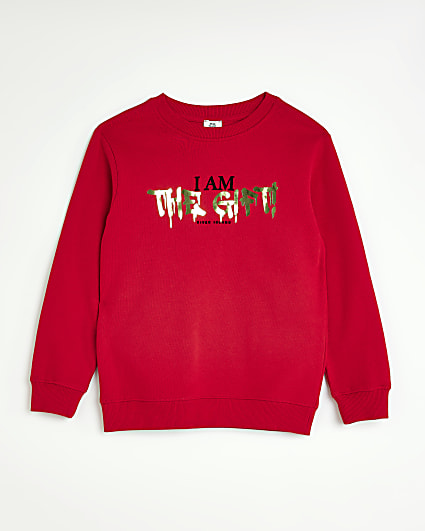 Boys Red Christmas Gift Sweatshirt