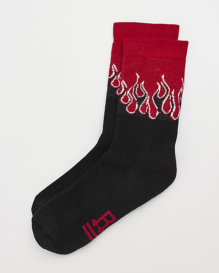 Boys Red Flame Socks