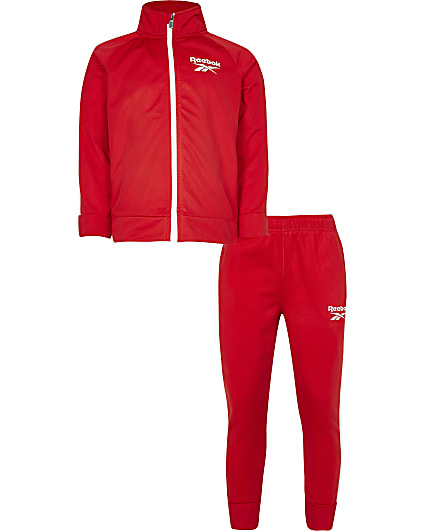 Boys red Reebok tracksuit outfit