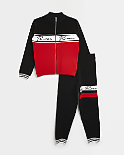 Boys red RI sweatshirt and joggers outfit