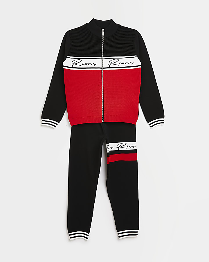 Boys red RI sweatshirt and joggers outfit