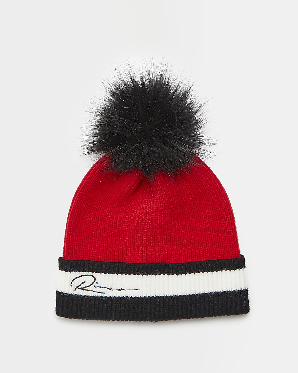 Boys red River knit beanie hat