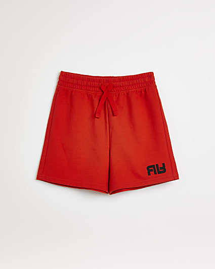Boys red RR jersey shorts
