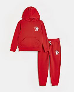 Boys Red RVR Hoodie and Joggers Set