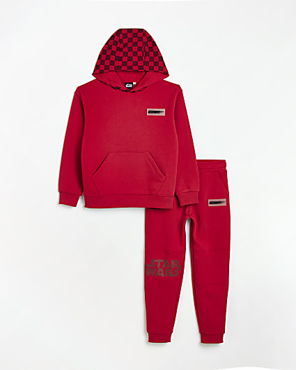 Boys red Star Wars checkerboard tracksuit set