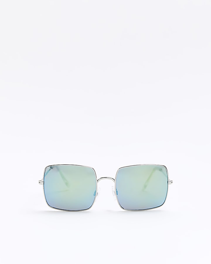 Boys silver square aviator sunglasses