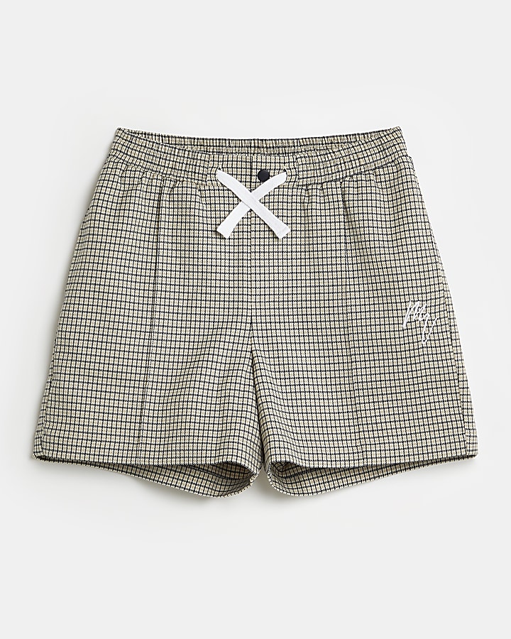Boys stone Maison Riviera check shorts