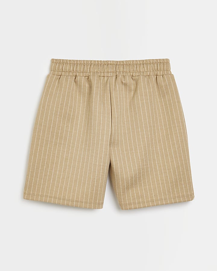 Boys stone Maison Riviera pinstripe shorts