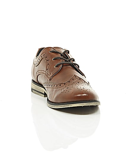 360 degree animation of product Boys tan brogues frame-5