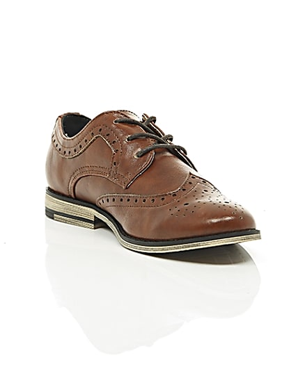 360 degree animation of product Boys tan brogues frame-6