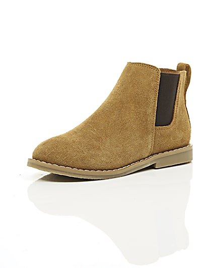 360 degree animation of product Boys tan brown chelsea boots frame-0