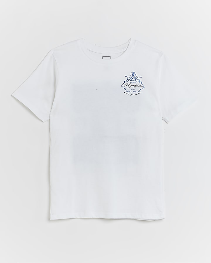 Boys White Baroque Graphic T-shirt