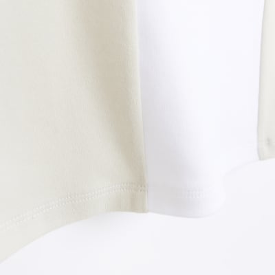 boys white Blocked Panel T-shirt