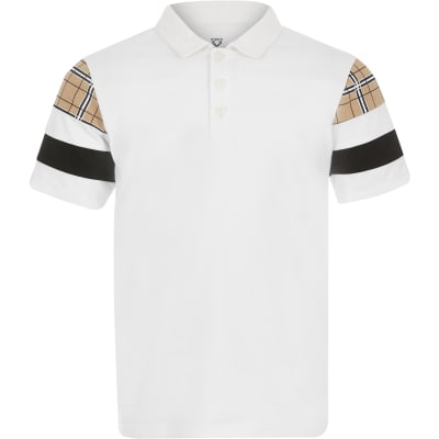 boys white polo shirt