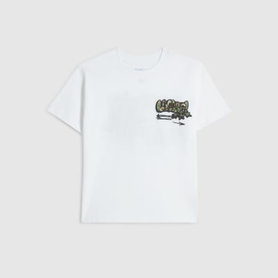 Boys White Camo Graffiti T-Shirt