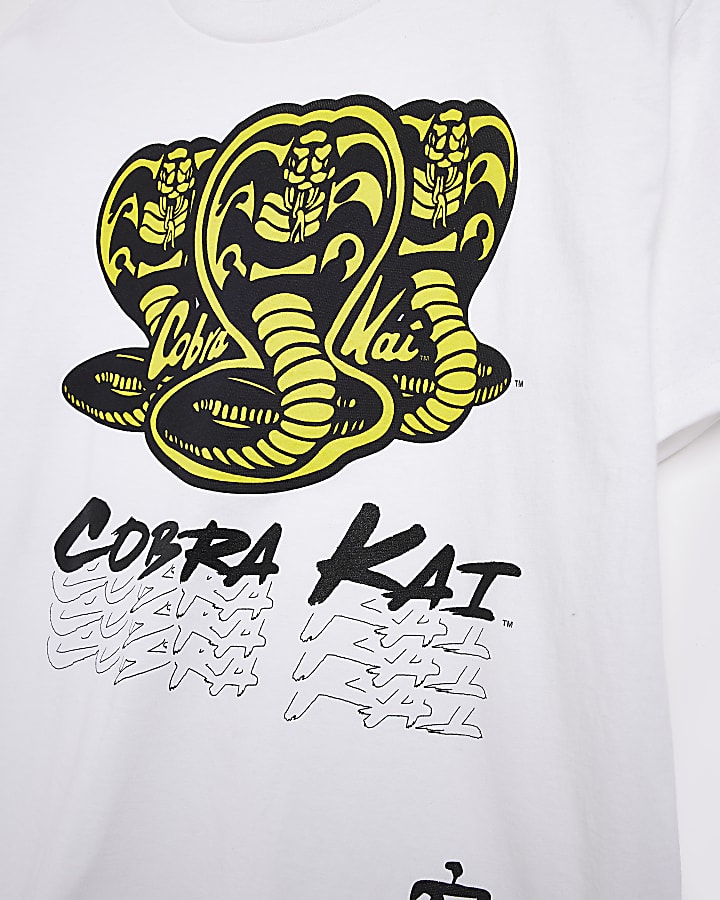 Boys white cobra print oversized t-shirt
