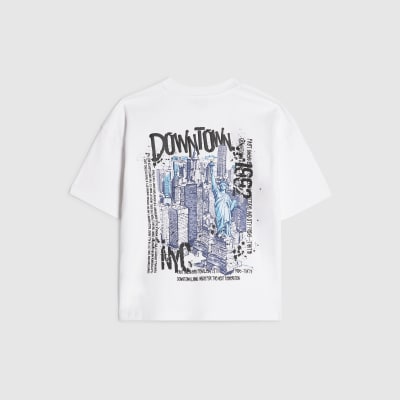 Boys White Downtown NYC Graphic T-Shirt