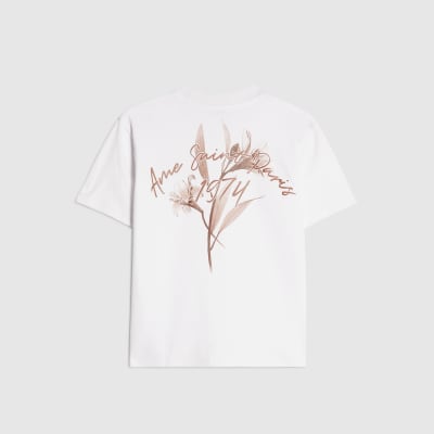 Boys White Flower T-Shirt
