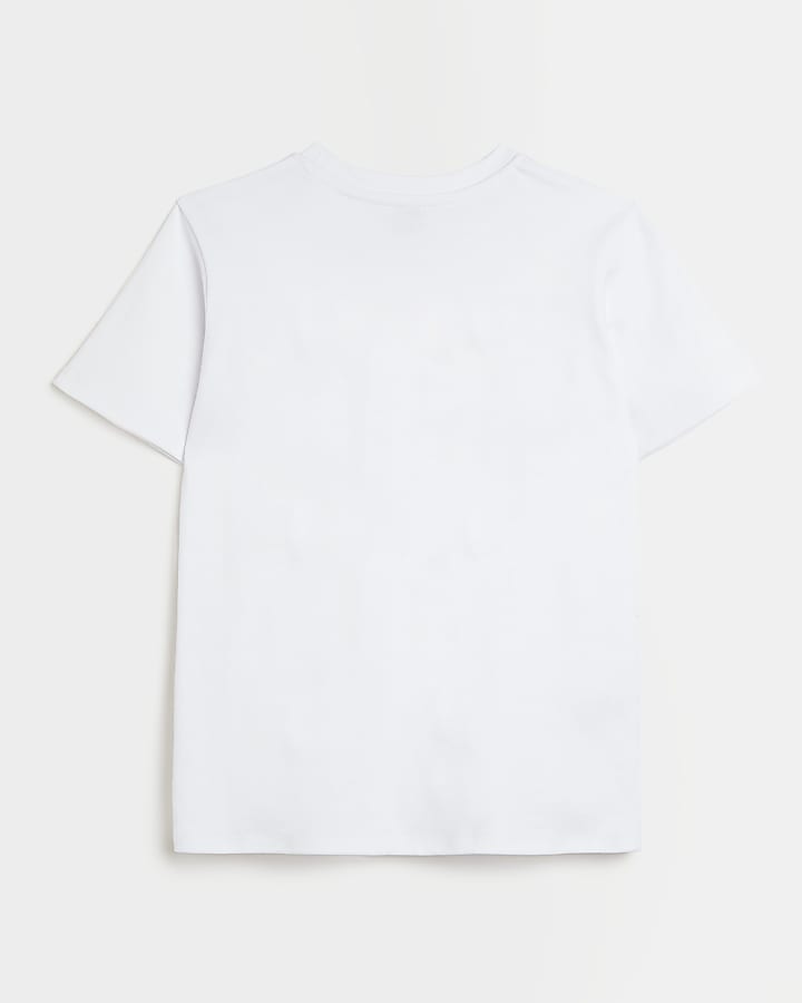 Boys white graphic print t-shirt