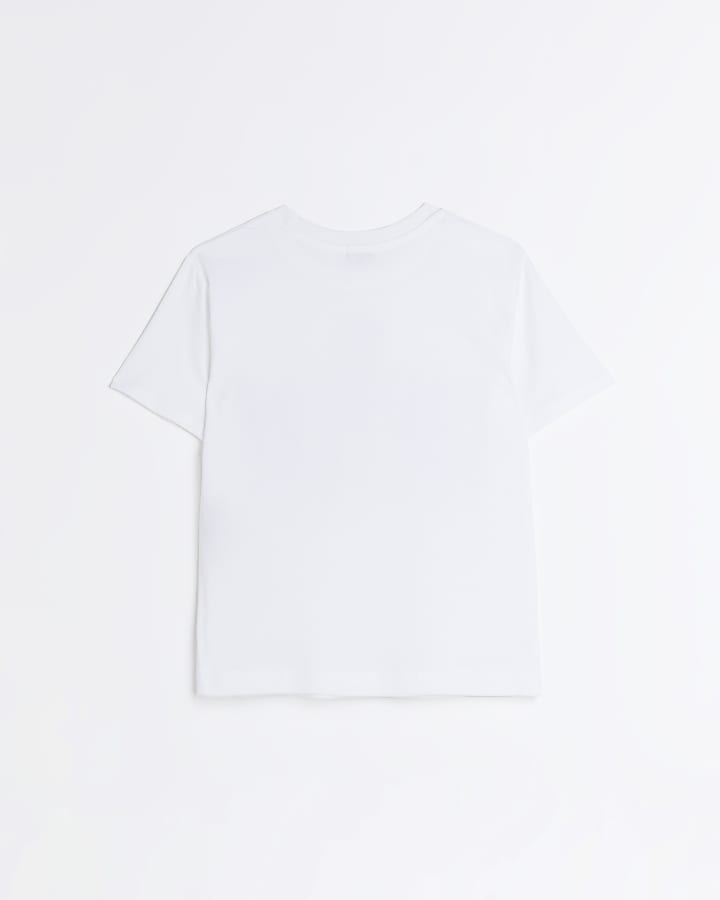Boys White Graphic T-shirt