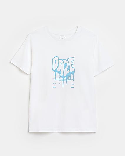 Boys White Graphic t-shirt