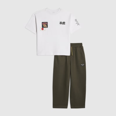 Boys White Kazaki Japanese T-Shirt Set