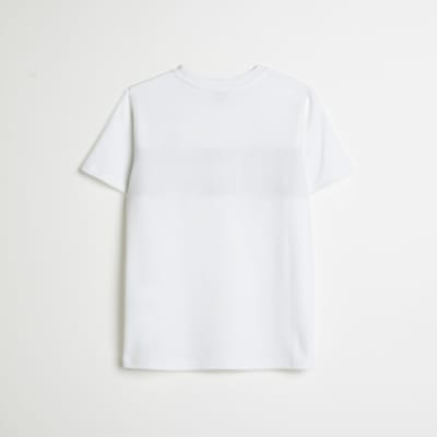 Boys White Maison Riviera Blocked T-shirt