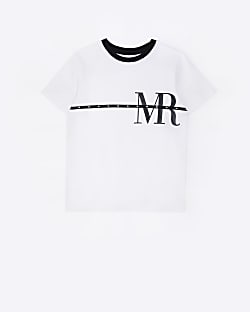 Boys White Maison Riviera Glossy Logo T-shirt