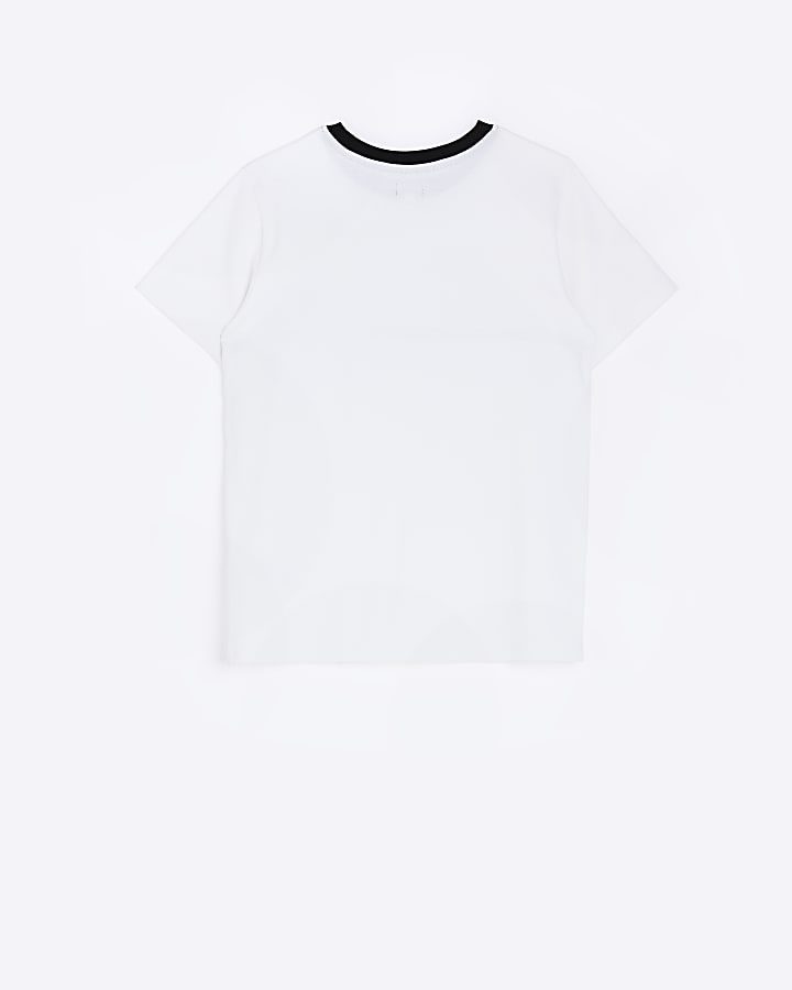 Boys White Maison Riviera Glossy Logo T-shirt