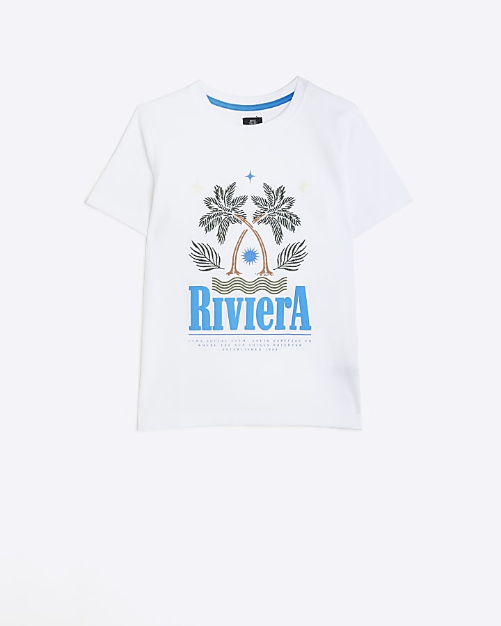 Boys White Maison Riviera Graphic T-shirt