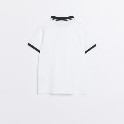 boys white Maison Riviera polo shirt
