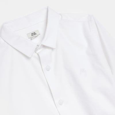 Boys White Maison Riviera Twill Formal Shirt