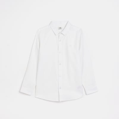 Boys White Maison Riviera Twill Formal Shirt | River Island