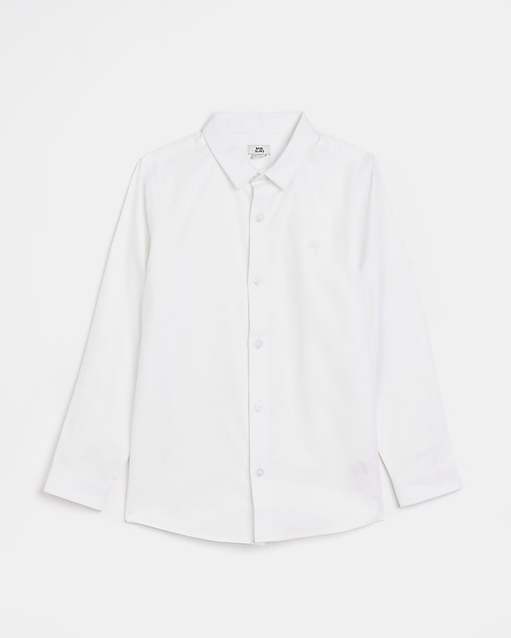 Boys White Maison Riviera Twill Formal Shirt